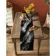 thumbnail image 5 of Retro Black Abstract Marble Texture Table Runner-70 Inch Long Minimalist Art Table Runners Linen Burlap Tablerunner for Kitchen Dining Room Holiday Party, 5 of 9