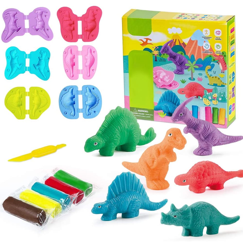 PLAY DOH Set modeling clay Colors Dinosaur kids Toy Kit tools cutter egg roller 