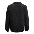 thumbnail image 5 of Women's Sweaters Winter Hooded Cardigans Button Up Cable Knit Coats Jackets Outerwear with Pockets Black, XL, 5 of 5
