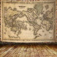 thumbnail image 4 of Gojian Retro Old World Map - Vintage Asian & European Topography - Educational Tapestry for Classroom & Office - Brown Adventure Travel World Map, 4 of 6