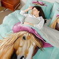 thumbnail image 4 of Castle Fairy Animal Horse 7pcs Bedding Comforter Set,Western Theme Queen Bedding Sets Super Cozy,Cowgirl Hat Queen Sheet Sets,Ultra Soft Exotic Home Decor,Reversible, 4 of 8