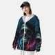 thumbnail image 3 of Fotbe Punk Style Blue Haired Skull Chaqueta con Protección Solar UPF 50+ para Hombre y Mujer, Camisa con Capucha y Bolsillos-X-Large, 3 of 7