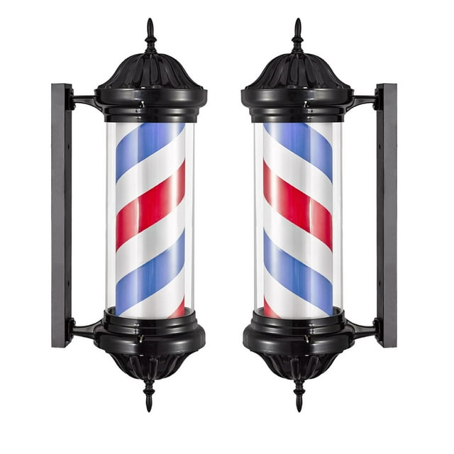 lionlar Lampe de Barbier pour Poteau Installation Facile LED Barbier pour Barbier Extérieur Intérieur Rouge Bleu