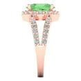 thumbnail image 3 of Clara Pucci 14K Rose Gold Solid Gold Green Solitaire with Accents Anniversary Ring for Women - 2.6 cttw Oval Cut, 3 of 7