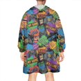 thumbnail image 2 of Wearable Oversized Blanket,Colorful Games Graffiti Black Pattern Wearable Blanket Hoodie for Adults,Cozy Hooded Blankets with Super Pockets,Super Warm Fuzzy Pullover for Women & Men, 2 of 6