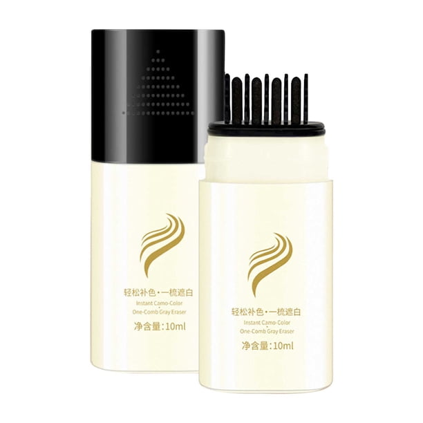 Lápiz corrector para cabello blanco, relleno de color, cubre cabello blanco, relleno de color temporal, resistente al agua y al sudor, desarrollo rápido del color natural.