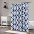 thumbnail image 7 of CAROMIO 72"W x 78"L Shower Curtains Quatrefoil Printed Cotton Blend Blackout Fabric Shower Curtain for Bathroom, Navy/Gray, 7 of 7