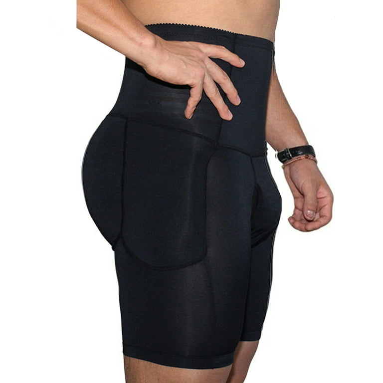 Men Black Brief Padded Butt Booster Enhancer Hip-up Boxer High Waist Skinny  Panties Underwear 