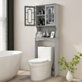 thumbnail image 3 of Wubio Over-The-Toilet Storage Space Saver, Bathroom Organizer with Cabinet and Shelf, Above Toilet Standing Rack (Gray), 3 of 10
