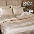 thumbnail image 2 of 5 Pieces Satin Duvet Cover Full/Queen Size Set, Luxury Silky Like Taupe Duvet Cover Bedding Set with Zipper Closure, 1 Duvet Cover + 4 Pillow Cases (No Comforter), 2 of 8