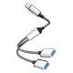 thumbnail image 2 of Adaptador Tipo C a USB Divisor de puertos para carga y transferencia de datos Hub compacto para memorias USB y dispositivos, 2 of 5