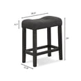 thumbnail image 6 of Roundhill Furniture Sora Button Tufted Counter Height Saddle Stool, Set of 2, Gray, Wood, 24"H, 6 of 6