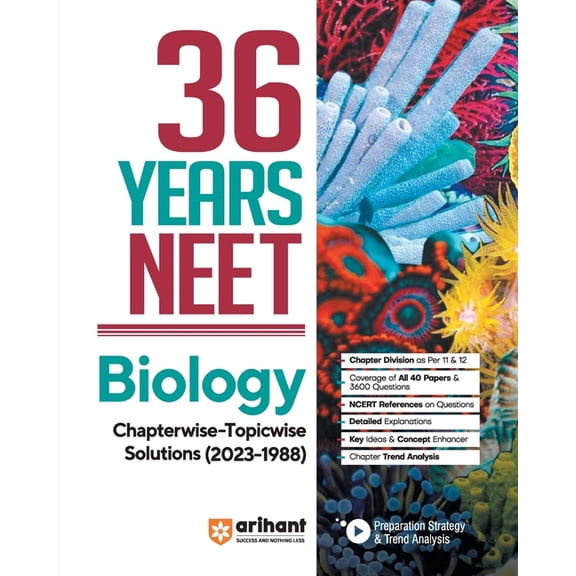 36 Years' Chapterwise Topicwise Solutions NEET Biology 1988-2023, (Paperback)