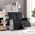 thumbnail image 3 of KINCAM Waterproof Recliner Sofa Cover for 2 Seater , Non-Slip Washable Furniture Protector with Storage Pocket, Black, 3 of 9