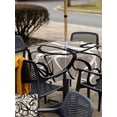 thumbnail image 4 of Outdoor Tablecloth with Umbrella Hole and Zipper, Brown Geometric Square Table Cloth 60x60 Inch Waterproof Tablecloth, Vintage Black White Striped Abstract Art Picnic Table Cover for Patio Camping, 4 of 7
