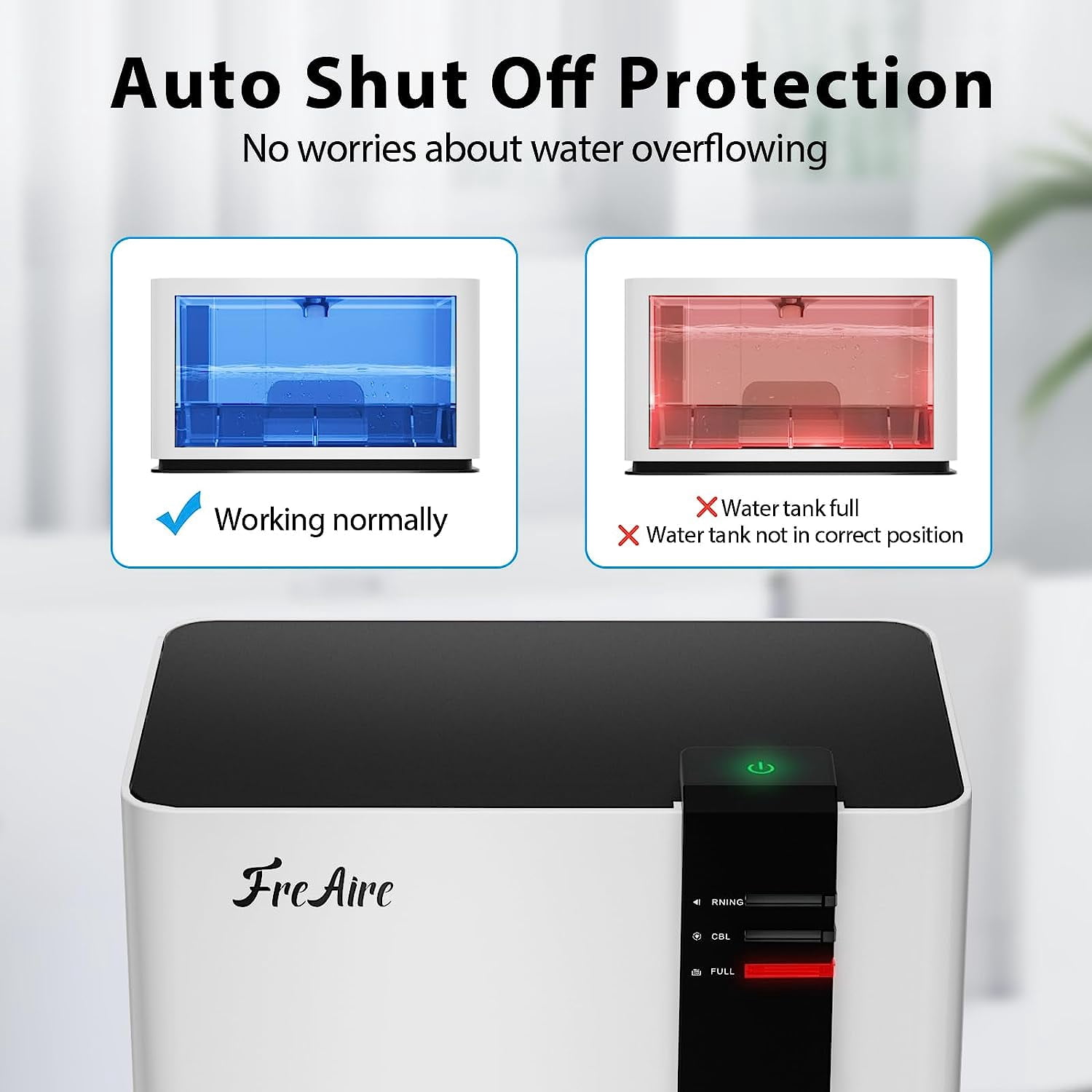 Aeitto Dehumidifier, 2 Pints, 650 sq ft, White - Automatic Shut-Off