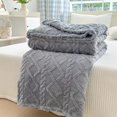 thumbnail image 3 of Faux Fur Throw Blanket for Couch, Jacquard Fuzzy Plush Soft Thick Winter Throw Blanket for Sofa Bed Living Room Bedroom, 3 of 19