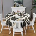 thumbnail image 2 of Black White Gold Marble Pattern Round Tablecloth 60"x60",Wrinkle Wipeable Table Cloth for Kitchen Dining Room Picnic Patio Party, 2 of 6