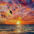 thumbnail image 5 of Orinice  Beach Shower Curtain Seagull Seaside Shower Curtain with 12 Hooks, Sunset Ocean Waves Shower Curtain Blue Sky Coastal Sun Rays Shower Curtain for Bathroom 60x72, 5 of 7