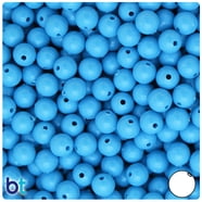 BeadTin Dark Blue Opaque Plastic Craft Beads - 19mm Spaghetti Beads, Pack Of 150, Made In USA