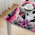 thumbnail image 4 of COMIO Outdoor Picnic Camping and Indoor Kitchen Dining Party Square Tablecloth Flamingo Beautiful Bird Pink Flamingo with Tropical Banana Leaves White, 4 of 7