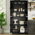 thumbnail image 5 of TROPOW Kitchen Pantry Cabinet, Freestanding Pantry Storage Cabinet with Doors and Shelves, 70" Cupboard, Modern Tall Cabinet for Bathroom, Dining Room, Living Room,Black, 5 of 8