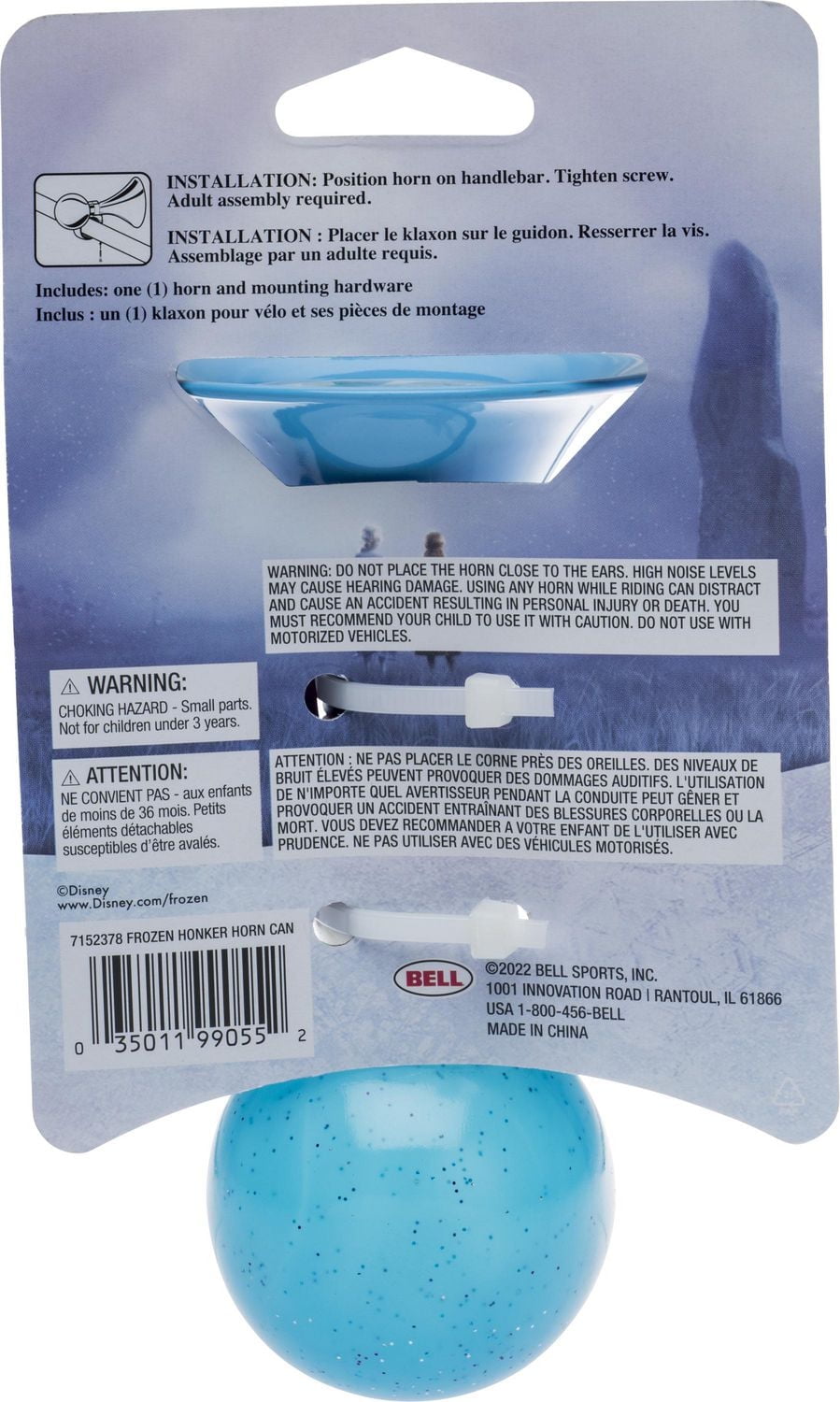 Bell Sports Frozen II Classic Bike Horn, Recommended for ages 3+