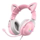 thumbnail image 1 of Audífonos ONIKUMA X11 para gaming con micrófono y orejas de gato desmontables - Color rosa, cable de 2.1m y conexión USB/3.5mm, 1 of 6