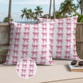 thumbnail image 3 of Pink Bow Ribbon Outdoor Pillow Covers 26x26 Set of 2,Waterproof Patio Throw Pillowcase Protectors,Bowknot Bow Tie Aesthetics Minimalist Decorative Pillow Shams Cushion Covers for Seat Bed Couch Sofa, 3 of 8
