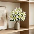 thumbnail image 4 of Artificial Lilies Bouquet for Weddings and Events, Faux Floral Decor, Waterproof, Minimal Maintenance, Ideal for Photography and Ambiance Styling White, 4 of 6