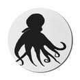 thumbnail image 1 of Octopus Mouse Pad for Computers, Illustration of a Wild Sea Animal Silhouette Swimming in Ocean Art Print, Round Non-Slip Thick Rubber Modern Mousepad, 8" Round, White Charcoal Grey, by Ambesonne, 1 of 2