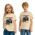 thumbnail image 2 of YUEHUA Kid Boys 100 Days of School T Shirt Cartoon Truck Print 100th Day of School T-Shirt, 2 of 7