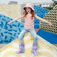 thumbnail image 7 of EUXTERPA Toddler Kids Light Up Rain Boots Girls Glitter Purple Waterproof Boots Toddler Size 8, 7 of 7