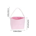 thumbnail image 3 of Bolsa de cesta de conejito de Pascua para niños | Regalo para la búsqueda de huevos de Pascua y Navidad | Bolsa de lona con asa resistente | Amarillo, morado, rosa, azul y verde, 3 of 6