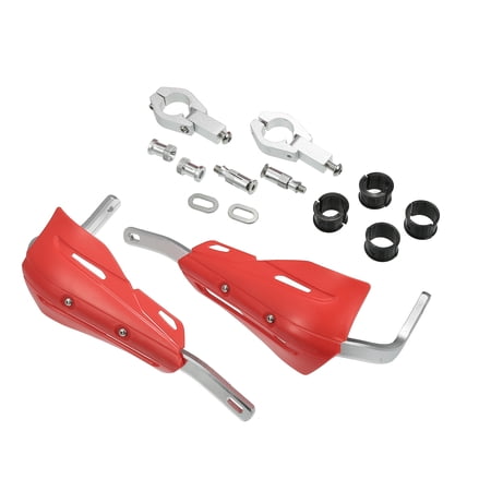 Unique Bargains 1 Set Universal Coffin Cut Large Motorcycle Handlebar Hand Guards Replacement Red Plastic