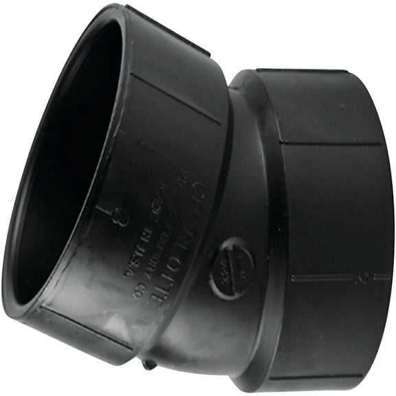 Charlotte Pipe 2 in. Hub X 2 in. D Hub ABS 22-1/2 Degree Elbow