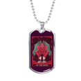 thumbnail image 1 of Tarot Card Necklace The Devil Stainless Steel or 18k Gold Dog Tag 24", 1 of 8