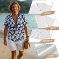 thumbnail image 6 of FOR U DESIGNS Hawaii Hibiscus Print Couple Outfits His and Hers Linen-Style Outfits Men's Button Down Shirt, Women's Sleeveless Dress with Pockets for Beach, 6 of 7
