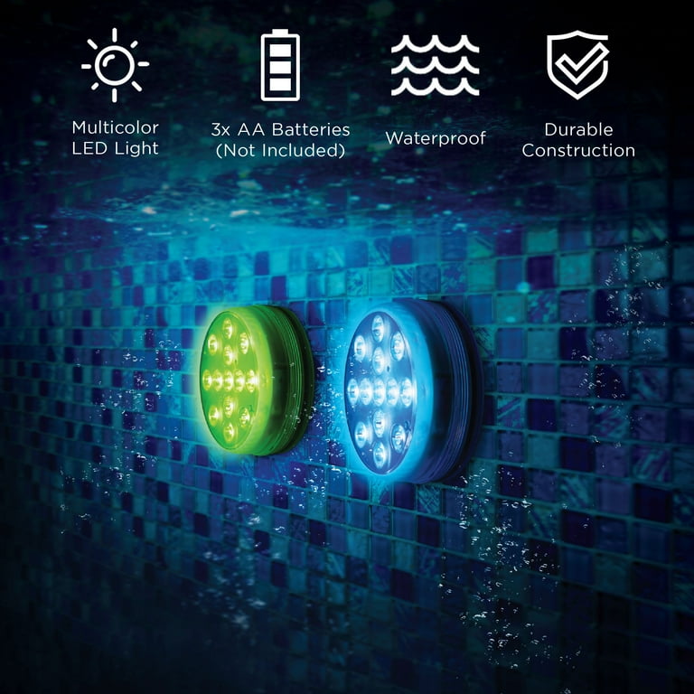 Merkury Innovations 2 Pack RGB Submersible Puck Lights with 21 Key