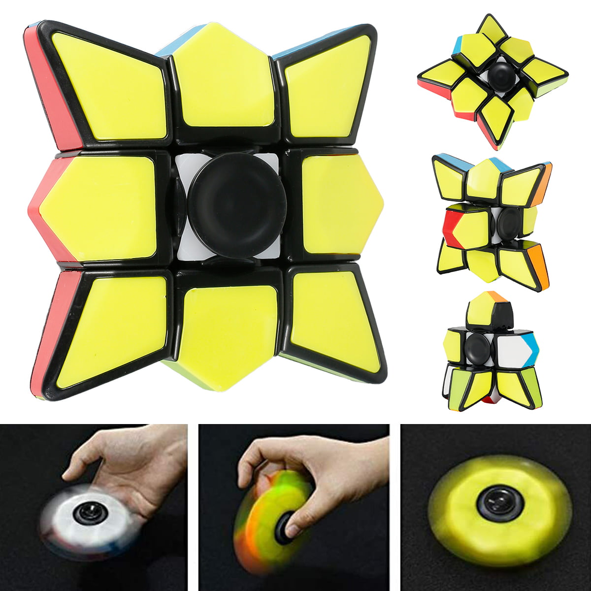 Fidget Spinning Gyro Cube Colors Vary 
