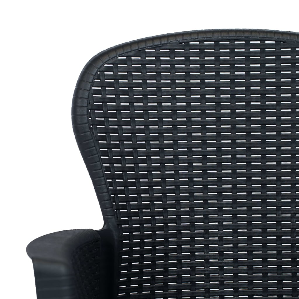 3 Piece Bistro Set, Outdoor Dining Set, Plastic Rattan Wicker Seater