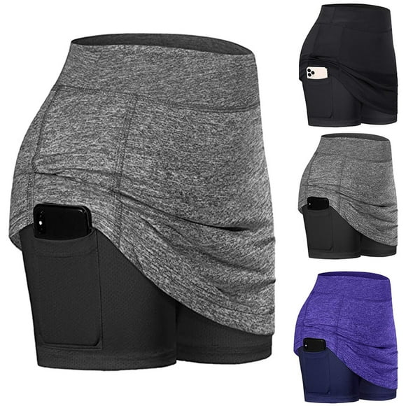 XZNGL Skirts for Women Tennis Skirt Womens Tennis Skirts Run Yoga Inner Shorts Elastic Sports Golf Pockets Skorts