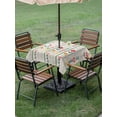 thumbnail image 3 of Spring Floral Outdoor Tablecloth - 54x54 Inch Square Dining Table Cover, Colorful Summer Flowers Vintage Botanical Waterproof Outdoor Table Cloth with Umbrella Hole & Zipper for Picnic/Patio/Party, 3 of 7