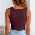 thumbnail image 4 of idosla Women's Double Lined V Neck Tank Tops Summer Basic Sleeveless Shirts Cute Trendy Going Out Tops (Brick Red, S), 4 of 9