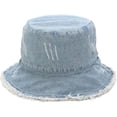 thumbnail image 3 of CoCopeaunts Denim Bucket Hat Retro Ripped Frayed Brim Basin Hat Fashion Street Comfort Fisherman Hat Spring Summer UV Protection, 3 of 8