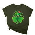 thumbnail image 2 of Cavosen St.Patrick's Day Blouses for Women Short Sleeve Shirts Casual Green Shamrock Hats Print T-Shirts Crewneck Holiday Tops Festival Blouse Loose Summer Tees Plus Size 3XL, 2 of 5