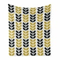 thumbnail image 1 of Minimalist Soft Flannel Fleece Throw Blanket, Leafage Harvest Season Autumn Theme Branches Nature Print, Cozy Plush for Indoor and Outdoor Use, 50" x 70", Earth Yellow White Black, by Ambesonne, 1 of 6
