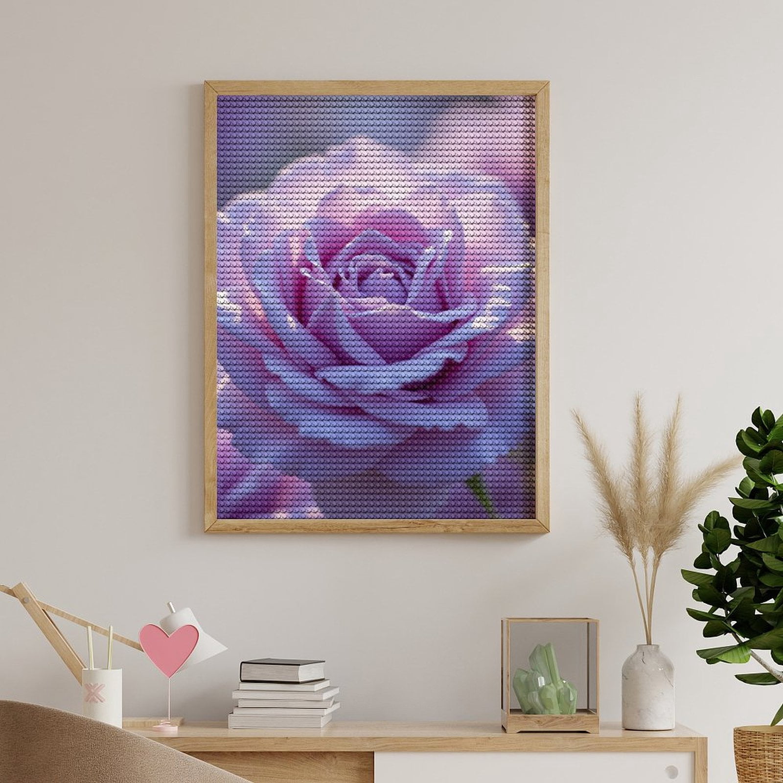 Diamond Art Kits for Adults, Lavender Rose Petals Close Up 5D Diamond Painting Kits for Adults Beginners, DIY Full Drill Diamond Painting, Gem Art and Crafts 12x16