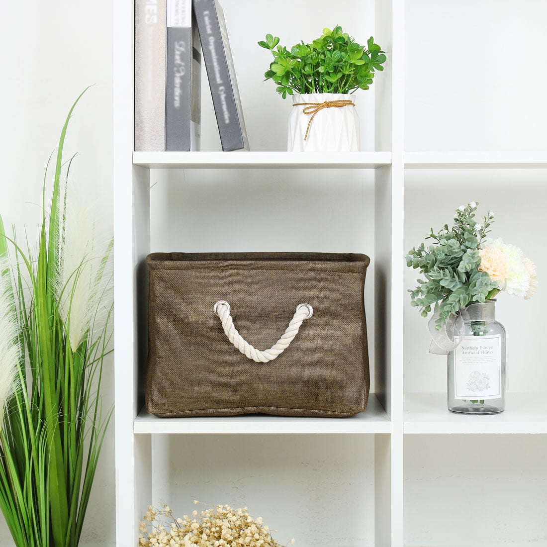 Collapsible Fabric Storage Bins Basket Storage Container Chocolate Color L