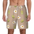 thumbnail image 2 of Goofa Egg and Avocado Printed Men's Swim Trunks Board Shorts Quick Dry Mens Swimming Trunks with Compression Liner,Breathable Fit Hawaii Beach Shorts-X-Large, 2 of 9